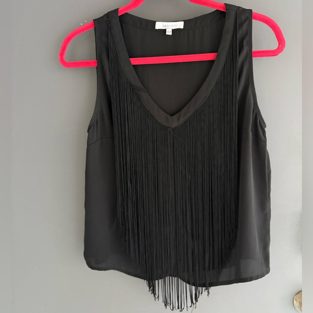 Lucy Paris Black Fringe Sleeveless Blouse sizM
Boho Festival Coachella Western - Picture 3 of 5